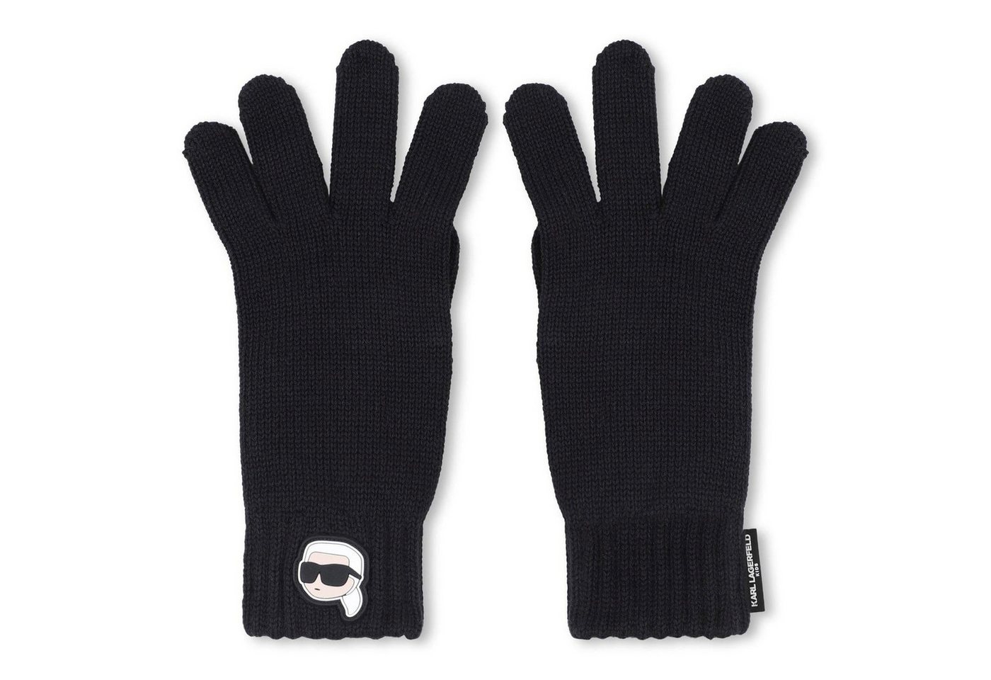 KARL LAGERFELD Strickhandschuhe KARL LAGERFELD KIDS Strickhandschuhe schwarz – Karl Badge von KARL LAGERFELD