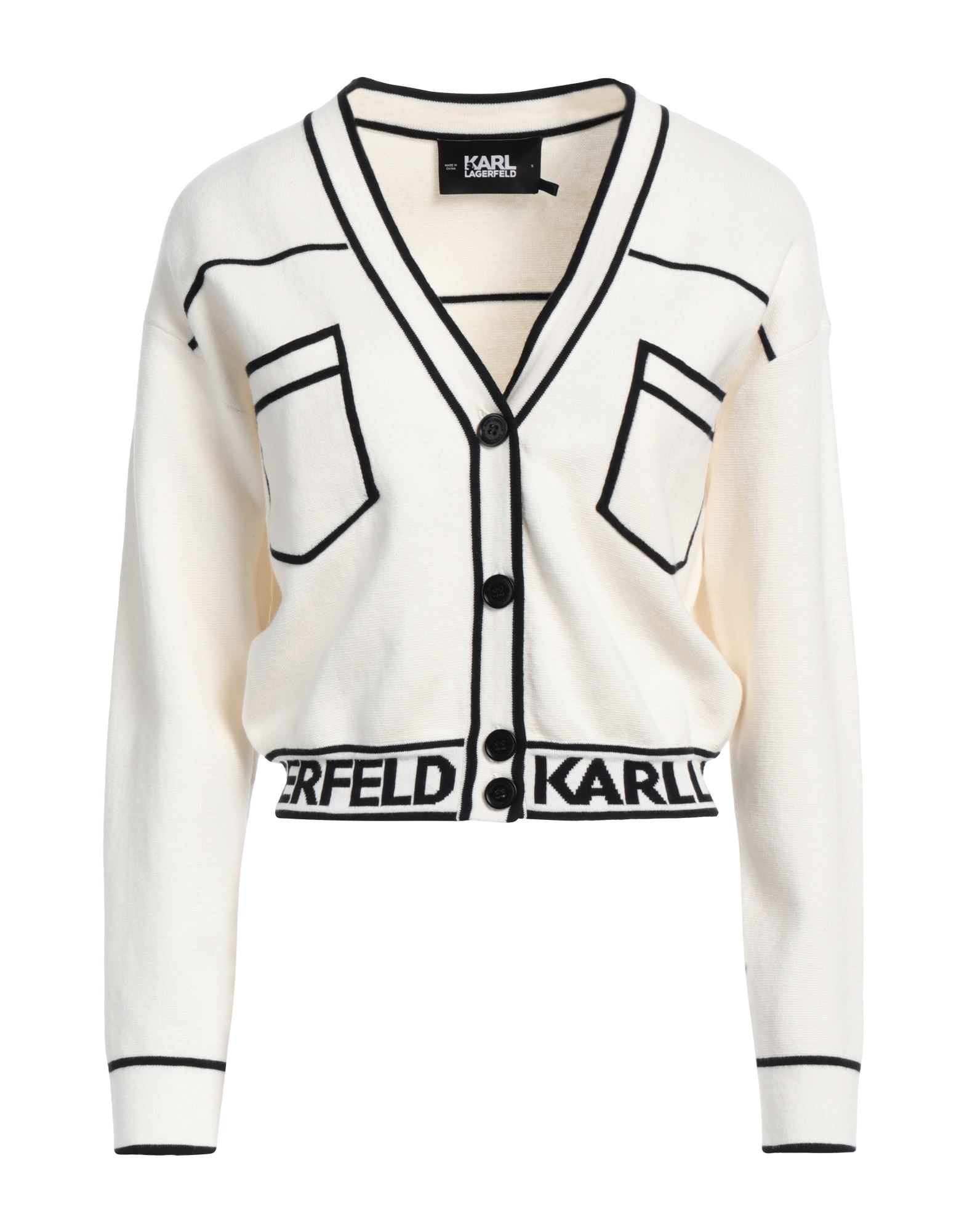 KARL LAGERFELD Strickjacke Damen Off white von KARL LAGERFELD