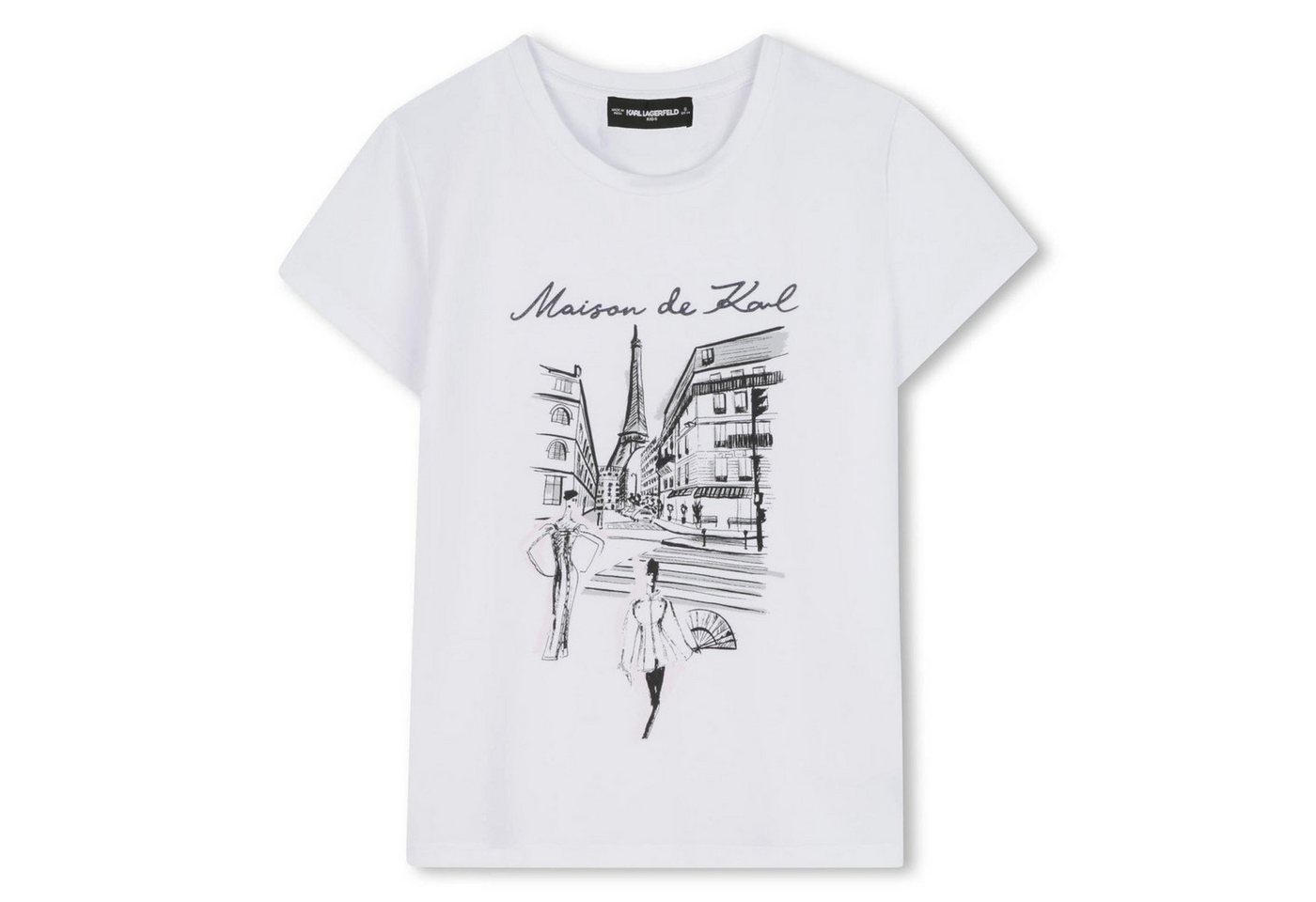 KARL LAGERFELD T-Shirt KARL LAGERFELD KIDS T-Shirt „Maison de Karl“ weiß von KARL LAGERFELD
