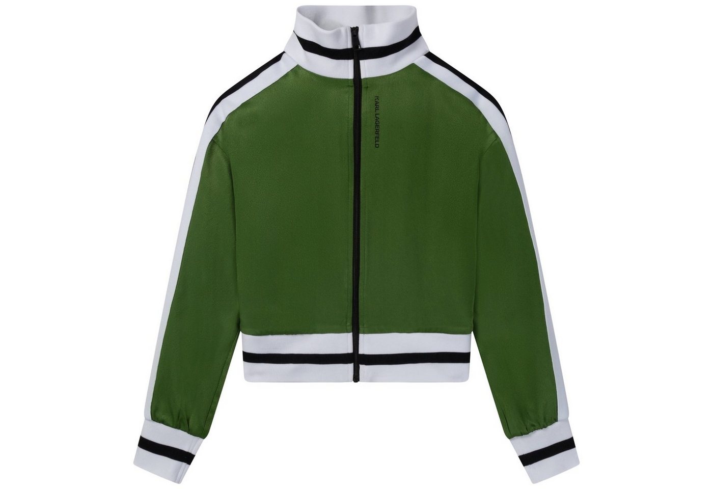 KARL LAGERFELD Trainingsjacke Karl Lagerfeld Trainingsjacke oliv mit Streifen von KARL LAGERFELD
