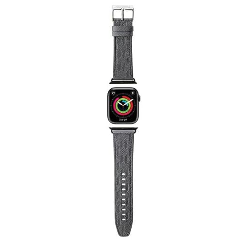 KARL LAGERFELD Uhrenarmband KLAWLSAKLHPG für Apple Watch 42/44/45/49mm Silber Gürtel Saffiano Monogram von KARL LAGERFELD