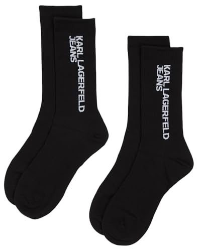 Karl Lagerfeld B.V Men's Essential Logo Set(2 PK) Socks Multi Pack, Black, Einheitsgröße von KARL LAGERFELD