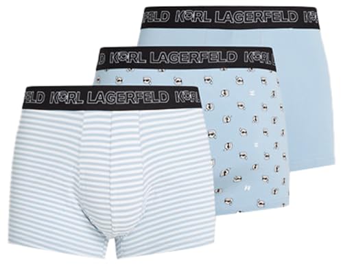 Karl Lagerfeld Herren Ikon Trunk Set (3 Pack) Underwear, Ik Stripe AOP Mini Chambry, XL EU von KARL LAGERFELD