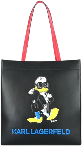 Karl Lagerfeld KL X Disney Frauen Donald Duck Druck synthetische Tote Tasche Schwarz – Einheitsgröße / Schwarz von KARL LAGERFELD