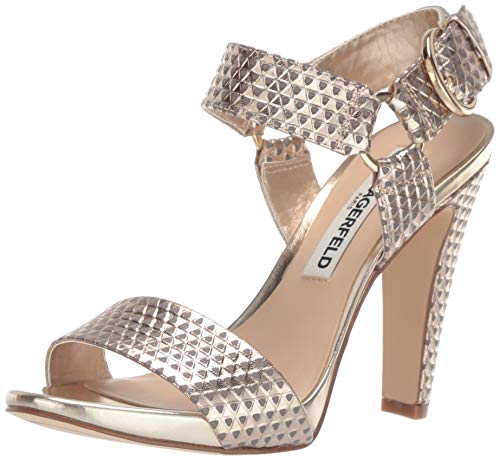 Karl Lagerfeld Paris Damen CIEONE Sandalen mit Absatz, Golddreieck, Metallic, 38 EU von KARL LAGERFELD