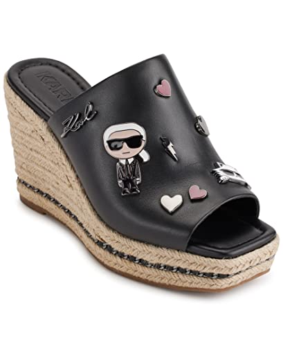 Karl Lagerfeld Paris Damen Corissa Pins Wedge Fun Sandale, Schwarz, 38.5 EU von KARL LAGERFELD