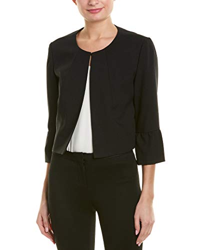 Karl Lagerfeld Paris Damen Cropped Bell Sleeve Jacket Blazer, schwarz, X-Large von KARL LAGERFELD