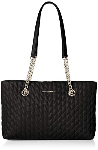 Karl Lagerfeld Paris Damen Karolina Kette Tragetasche, Schwarz/Silber von KARL LAGERFELD