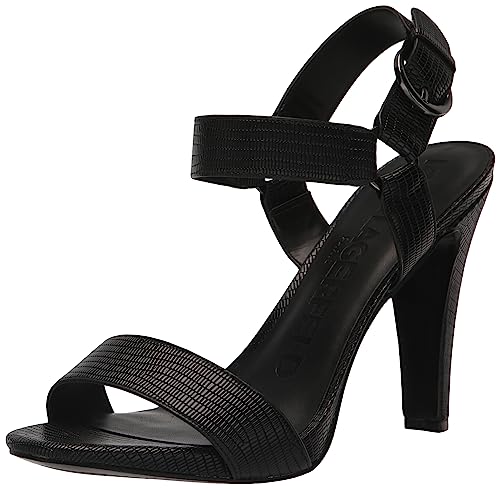 Karl Lagerfeld Paris Damen Leder Cieone Heeled Open Toe Sandale mit Absatz, Schwarz, 39 EU von KARL LAGERFELD