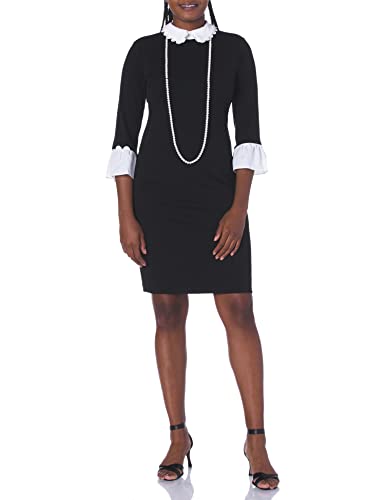 Karl Lagerfeld Paris Damen Long Sleeve Dress with Pearl Necklace Kleid, Schwarz, 32 von KARL LAGERFELD