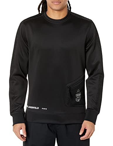 Karl Lagerfeld Paris Herren Scuba Stretchy Sportswear Pullover, Schwarz, Klein von KARL LAGERFELD