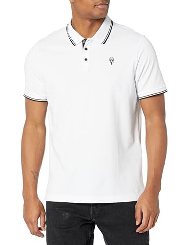 Karl Lagerfeld Paris Karl Character Herren-Poloshirt mit 3 Knöpfen, Weiss/opulenter Garten, XL von KARL LAGERFELD