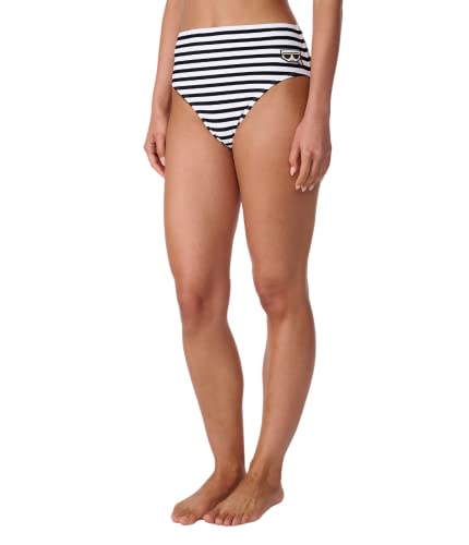 Karl Lagerfeld Paris Standard-Bikinihose für Damen, Weiches Weiß/Schwarz, XL von KARL LAGERFELD