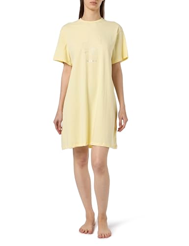 Karl ikonik 2.0 t-shirt pyjama kleid dress, Pastellgelb/Silber, XS von KARL LAGERFELD