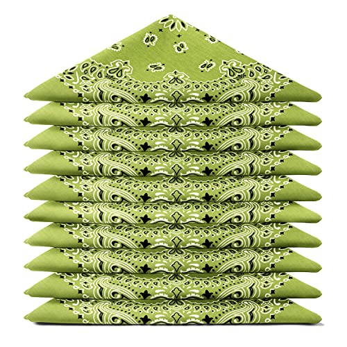 Karl Loven BANDANA 5 Stück Oliv - Paisley Mandala Muster - 100% Baumwolle TÜV geprüft - Dicker Stoff - 20 Exklusivfarben von Karl Loven