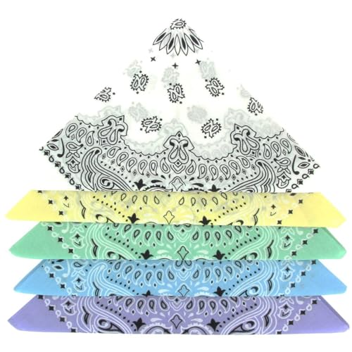 ...KARL LOVEN Bandana 100% Baumwolle Premium-Qualität für Damen Herren Halstuch Kopftuch original Paisley Muster Headwear Haar Schal Ansatz Handgelenk Kopf Biker von ...KARL LOVEN