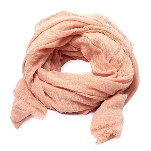Karl Loven Halstücher Damen - Halstuch - Zerknittert - Pashmina - Schal - Hals, Lachs rosa von Karl Loven