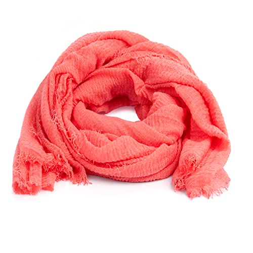 KARL LOVEN Halstücher Damen - Halstuch - Zerknittert - Pashmina - Schal - Hals, Pfirsich orange von KARL LOVEN