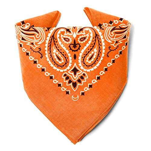 ...KARL LOVEN - Orange Bandana - Paisleymuster - 100% Baumwolle - Dicker Stoff - 20 Exklusivfarben von ...KARL LOVEN