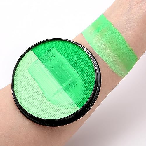 KARLOR 2-IN-1 Gesichtsfarbe 30g Aqua Körperfarbe Facepainting Body Paint Theaterschminke wasserlöslich Gesichtsmalerei Kinderschminke Halloween makeup Karneval Fasching Vampir Cosplay(grün & hellgrün) von KARLOR