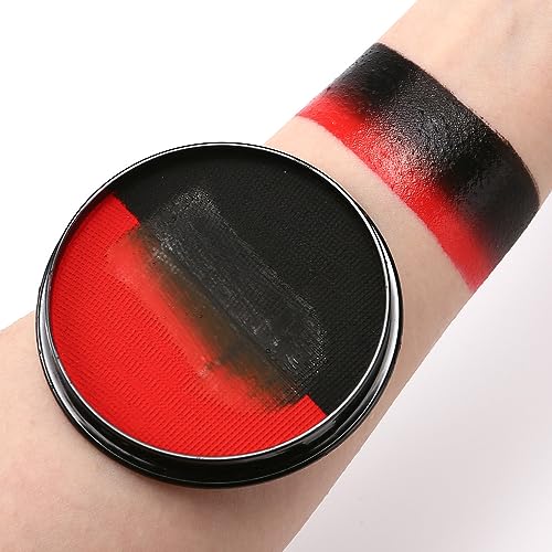 KARLOR 2-IN-1 Gesichtsfarbe 30g Aqua Körperfarbe Facepainting Body Paint Theaterschminke wasserlöslich Gesichtsmalerei Kinderschminke Halloween Karneval Fasching Vampir Cosplay(schwarz & rot) von KARLOR