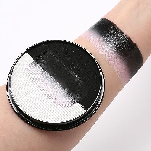 KARLOR 2-IN-1 Gesichtsfarbe 30g Aqua Körperfarbe Facepainting Body Paint Theaterschminke wasserlöslich Gesichtsmalerei Kinderschminke Halloween makeup Karneval Fasching Vampir Cosplay(schwarz&weiß ) von KARLOR