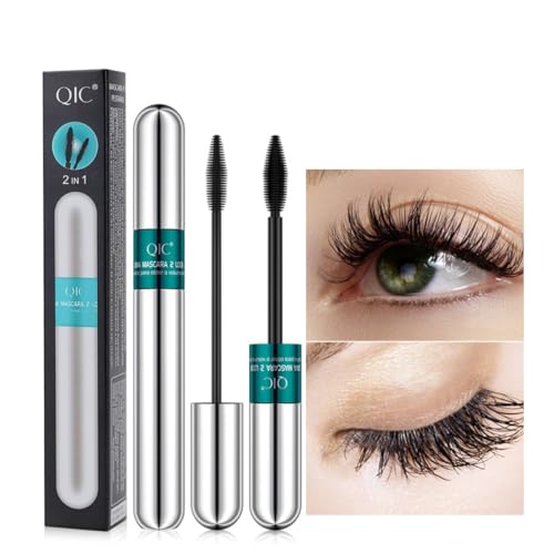 KARLOR 2-IN-1 Mascara Wimperntusche Mascara wasserfest schwarz langhaltend lange feine kurze Wimpern mit dicke und dünne Bürste 5D Mascara für Wimpern Augenmakeup von KARLOR