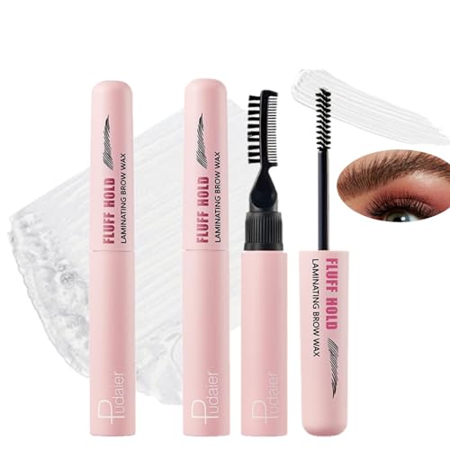 KARLOR 2 Pack Augenbrauengel transparent, farblos Augenbrauen gel mit 2 Bürsten, Augenbraun Fixiergel Brow Glue für schnell Brauenstyling langanhaltend Brow Gel Mascara Double -Head von KARLOR