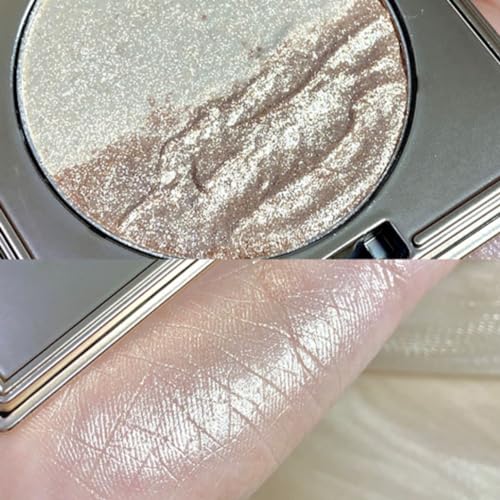 KARLOR 2-in-1 Highlighter Puder, Champagner & Diamant Highlighter Palette Make up Highlighter Gesicht Highlighter Nase Wange Hals Glitzer Lidschatten Schimmer Perlmutt Highlighter Sparkly (01) von KARLOR