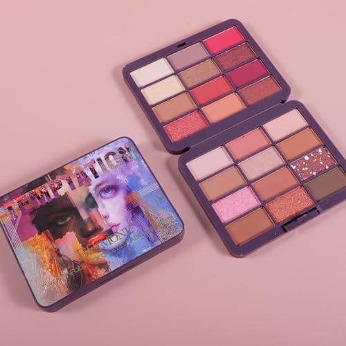 KARLOR 24-Farben Lidschatten Palette, warm matt schimmernd Brauntöne wasserdicht Perlglanz Pailletten Lischatten Glitzer Erdtöne langhaltend tragbar Lidschattenpalette warmes braun Eyeshadow von KARLOR