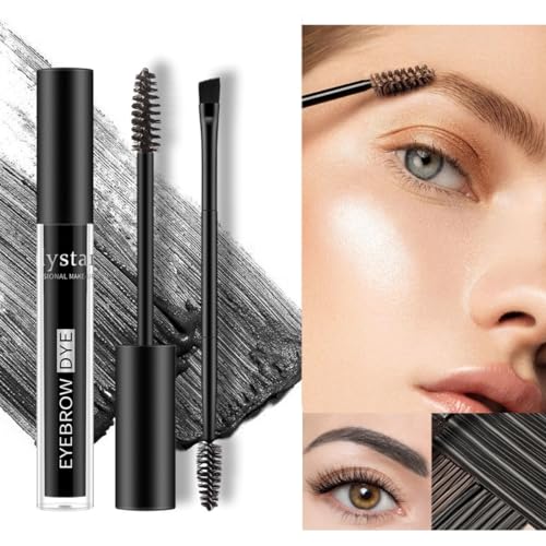 KARLOR Augenbrauen Gel Augenbrauenfarbe Augenbrauen Mascara mit Augenbrauen Pinsel, getönt Augenbrauengel Cremige Gel-Textur Tinted Brow Mascara wasserfest(04#schwarz) von KARLOR