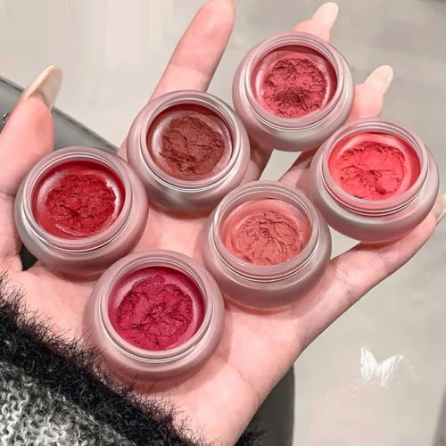 KARLOR Cremiger Rouge, Matt Peach Rosa Cremig Blush Pink Lippenschlamm cremig Rougeschlamm samtmattes Blusher Creme Mousse-Rouge Makeup Peach Blushers matt Mädchen Damen (02#Pfirsich) von KARLOR