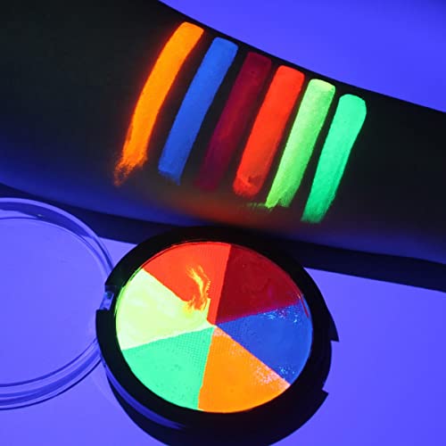 KARLOR Gesichtsfarbe 30g UV Neon Fluoreszierend Aqua Make-up Facepainting Bodypaint, wasserbasis professionell Schminkfarbe für Erwachsene Kinder Makeup Halloween Karneval Fasching Cosplay(UV Bunt) von KARLOR