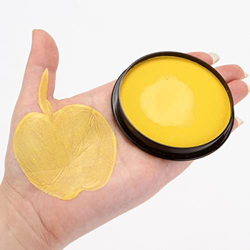 KARLOR Gesichtsfarbe 30g Gelb Aqua Make-up Schminke Facepainting Body Paint, wasserbasis professionell Schminkfarbe für Erwachsene Kinder Makeup Halloween Karneval Fasching Cosplay(Gelb) von KARLOR