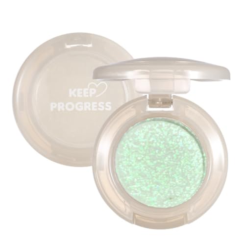 KARLOR Grün Lidschatten Glitzer Augenlid Highlighter Perlglanz Glitzen Makeup einzelne Lidschatten schimmernd Highlighter Glitzer Gesicht glänzend Glow Eyeshadow Glitter (05#Mintgrün) von KARLOR