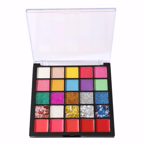 KARLOR Kinder Makeup Palette, 25 Farben Kinderschminke, 10 Matte Lidschatten 5 schimmer Lidschatten 5 Glitzer Pailletten 5 Lipgloss, Ideal für Karneval Makup Halloween Theaterschminke KARLOR Kinder Makeup Palette, 25 Farben Kinderschminke, 10 Matte Lidschatten 5 schimmer Lidschatten 5 Glitzer Pailletten 5 Lipgloss, Ideal für Karneval Makup Halloween Theaterschminke von KARLOR