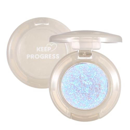 KARLOR Lidschatten Glitzer Augenlid blue Purple Highlighter Perlglanz Glitzen Makeup einzelne Lidschatten schimmernd Highlighter Glitzer Gesicht glänzend Glow Eyeshadow Glitter (03#Eisblau) von KARLOR