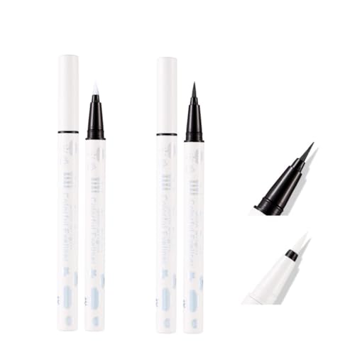 KARLOR Weiß und Schwarz Eyeliner Set, 2 Stück Weiß Eyeliner Schwarz Eyeliner flüssig Eyeliner Wasserfest langhaltend Eyeliner ganz fein liquid Eyeliner Stift Set ultra dünn von KARLOR