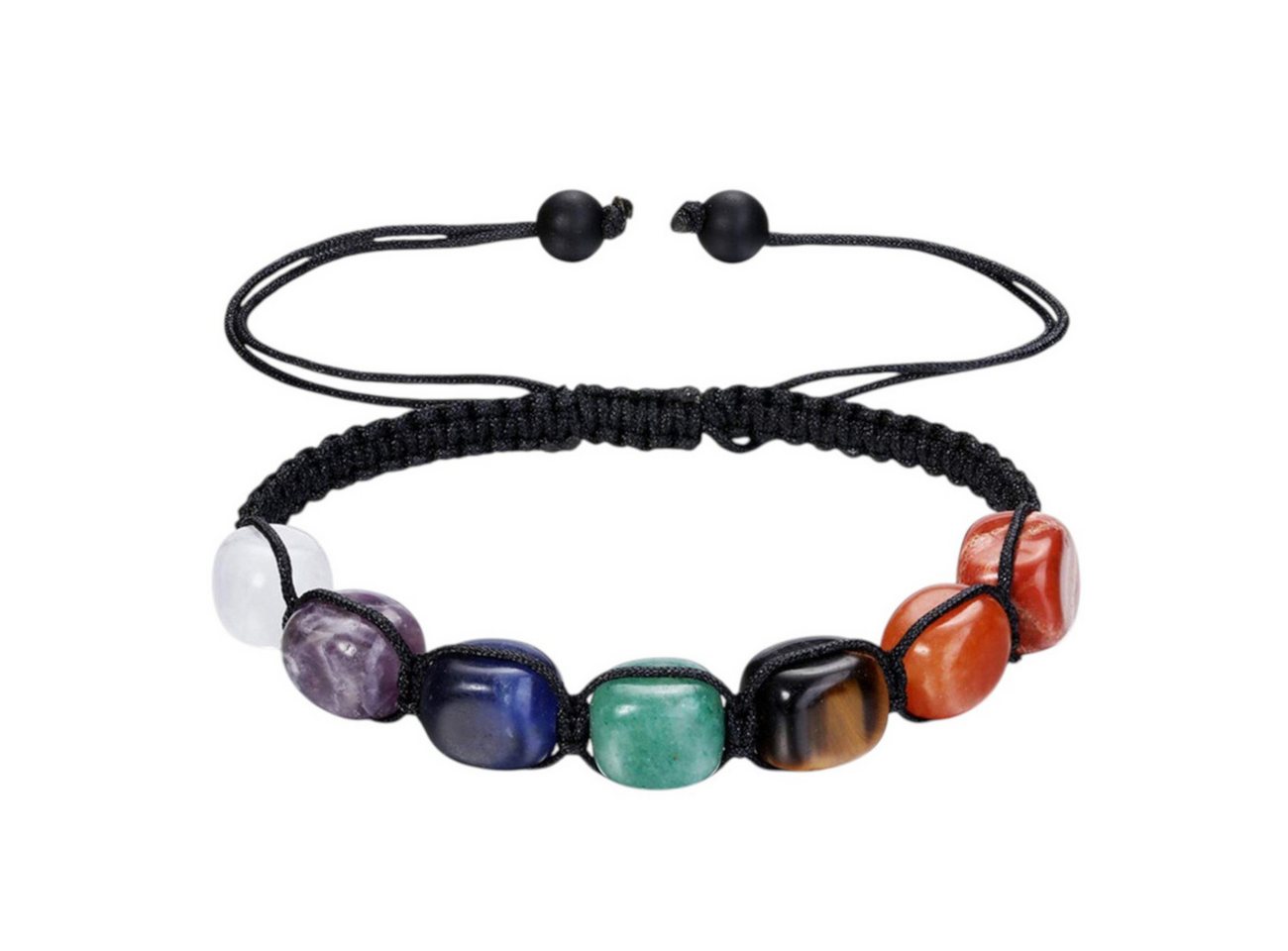 KARMA Armband Chakra Damen Herren Edelsteinarmband bunt Natursteine (Geschenk für sie ihn Steinarmband Chakrenarmband), verstellbar modern Armband von KARMA