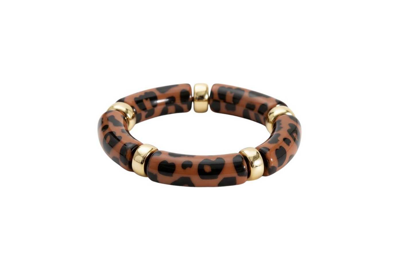 KARMA Armband Damen Acryl dehnbar Leo vers. Farben 5,2 cm (Leomuster Bernsteinarmband Leoarmband, Schmuck für Frauen Acrylarmband), Bernstein modern Damenarmband von KARMA