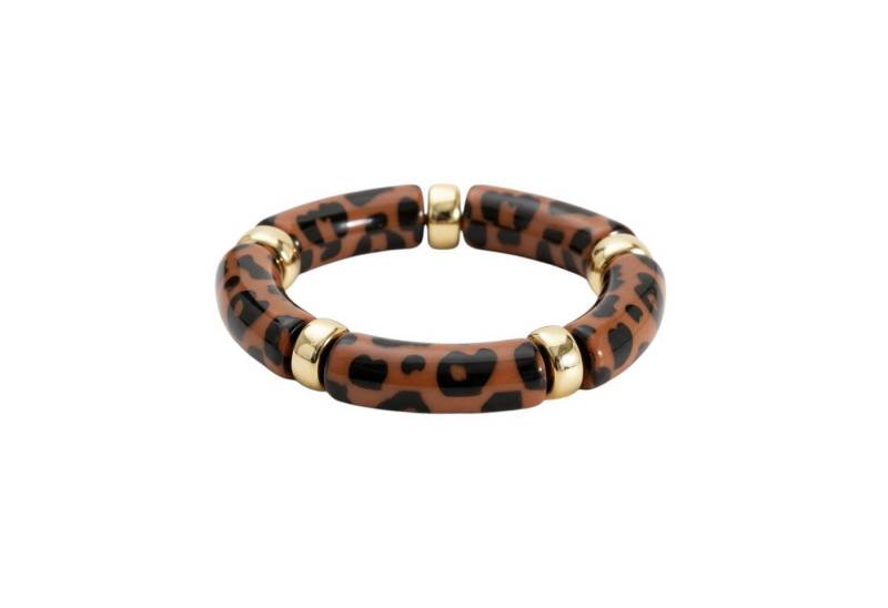 KARMA Armband Damen Acryl dehnbar Leo vers. Farben 5,2 cm (Leomuster Bernsteinarmband Leoarmband, Schmuck für Frauen Acrylarmband), Bernstein modern Damenarmband von KARMA