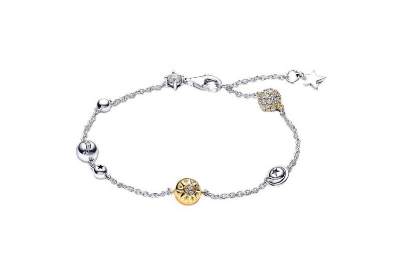 KARMA Armband Damen Armband 925 Silber Sonne Mond Sterne Zirkonia (modern Frauen Geschenkidee, Damenarmband, Damenschmuck), verstellbares Schmuckstück filigran von KARMA