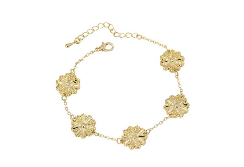 KARMA Armband Damen Blumen Legierung Silber oder Gold modern (silberfarben oder goldfarben), Armkettchen Karabinerverschluss Schmuck für Frauen von KARMA