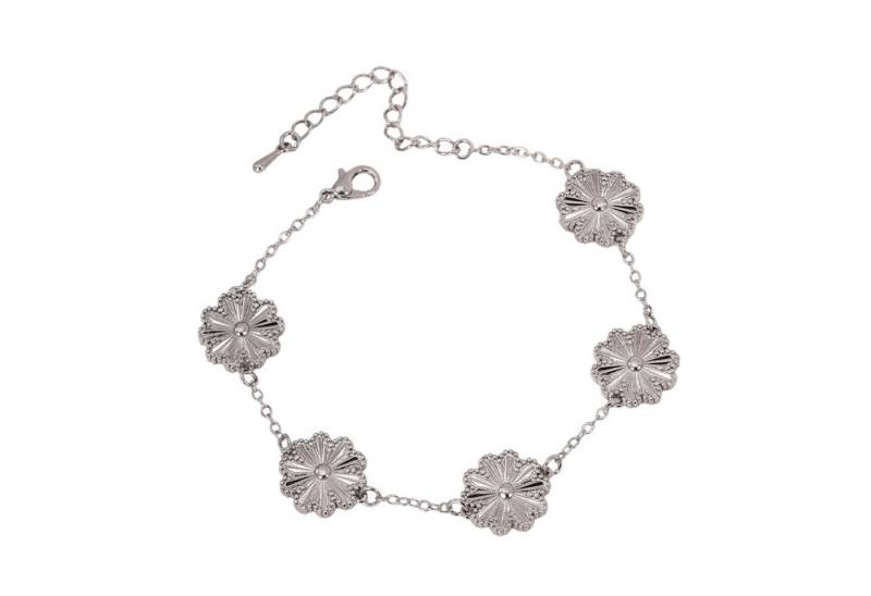 KARMA Armband Damen Blumen Legierung Silber oder Gold modern (silberfarben oder goldfarben), Armkettchen Karabinerverschluss Schmuck für Frauen von KARMA