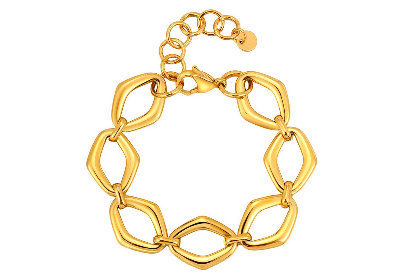 KARMA Armband Damen Edelstahl Gliederarmband Gold oder Silber (Edelstahlarmband wasserfest hypoallergen, Schmuck für Frauen Damenarmband), modern Armkettchen Karabinerverschluss von KARMA