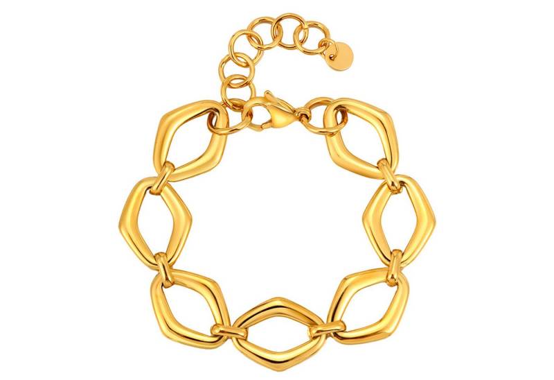 KARMA Armband Damen Edelstahl Gliederarmband Gold oder Silber (Edelstahlarmband wasserfest hypoallergen, Schmuck für Frauen Damenarmband), modern Armkettchen Karabinerverschluss von KARMA