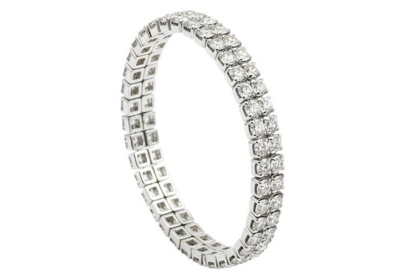 KARMA Armband Damen Strass dehnbar Silber 0,7 cm od. 3,5 cm (Strassarmband Strassschmuck), modern Damenarmband Schmuck für Frauen von KARMA