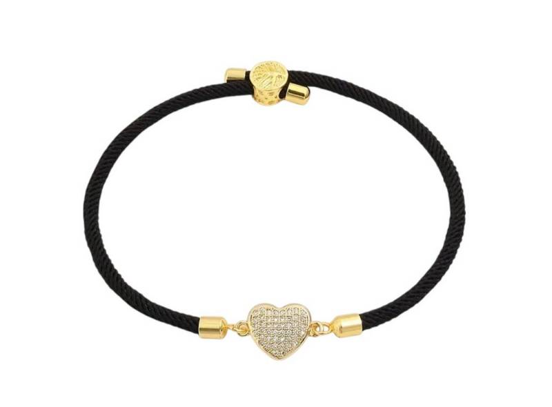 KARMA Armband Damen Textil Herz Zirkon Lebensbaum verstellbar 15–22 cm (Geschenk für Frauen modisch & bequem, eleganter Armschmuck goldfarbene Details), Rot Schwarz oder Weiß von KARMA