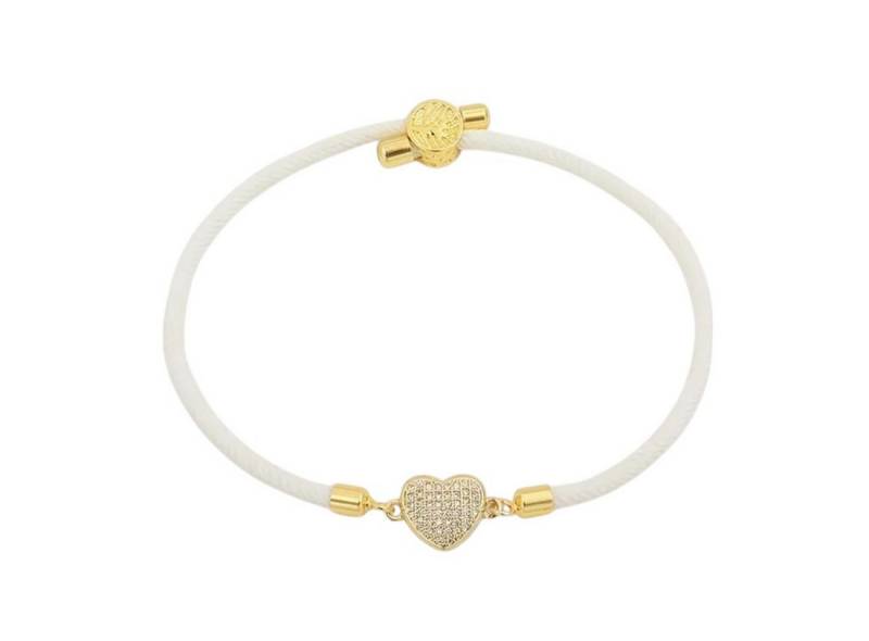 KARMA Armband Damen Textil Herz Zirkon Lebensbaum verstellbar 15–22 cm (Geschenk für Frauen modisch & bequem, eleganter Armschmuck goldfarbene Details), Rot Schwarz oder Weiß von KARMA