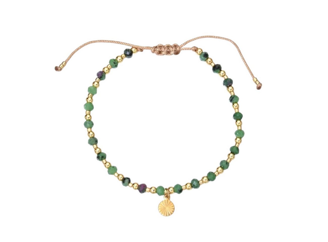 KARMA Armband Damenarmband Achat Edelstein Grün oder Rosa Gold (Edelsteinarmband, Armband Damen Geschenk für sie), Edelstahl filigranes Design modern von KARMA